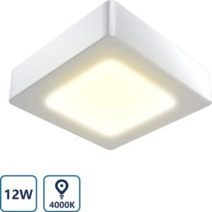 vierkante-led-plafonniere-aigostar-12w-vooraanzicht afmetingen-vierkante-plafondlamp-led-172mm technische-specificaties-aigostar-led-lamp-830-lumen