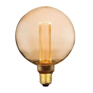 Grote ronde LED kooldraadlamp G125 3-staps dimbaar met gegraveerde huls