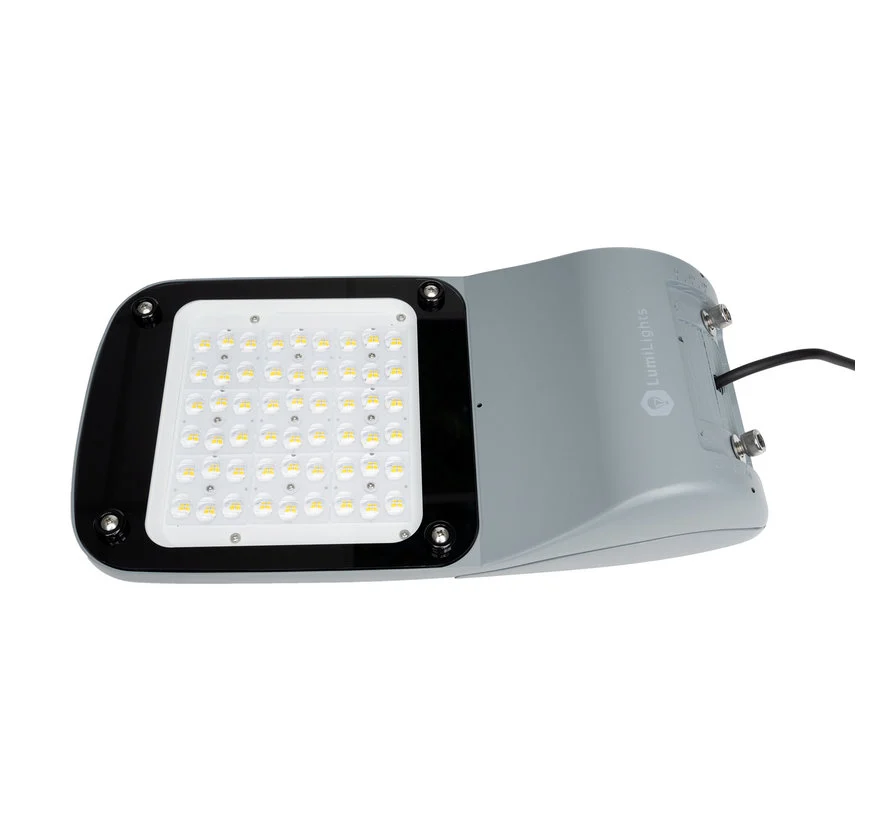 Professionele grijze Lumilights LED straatlamp 100W met 4mm veiligheidsglas voor mastmontage