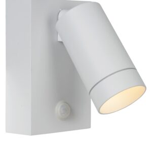 Lucide TAYLOR - Wandspot Buiten met Sensor - Wit - IP54 - 1xGU10