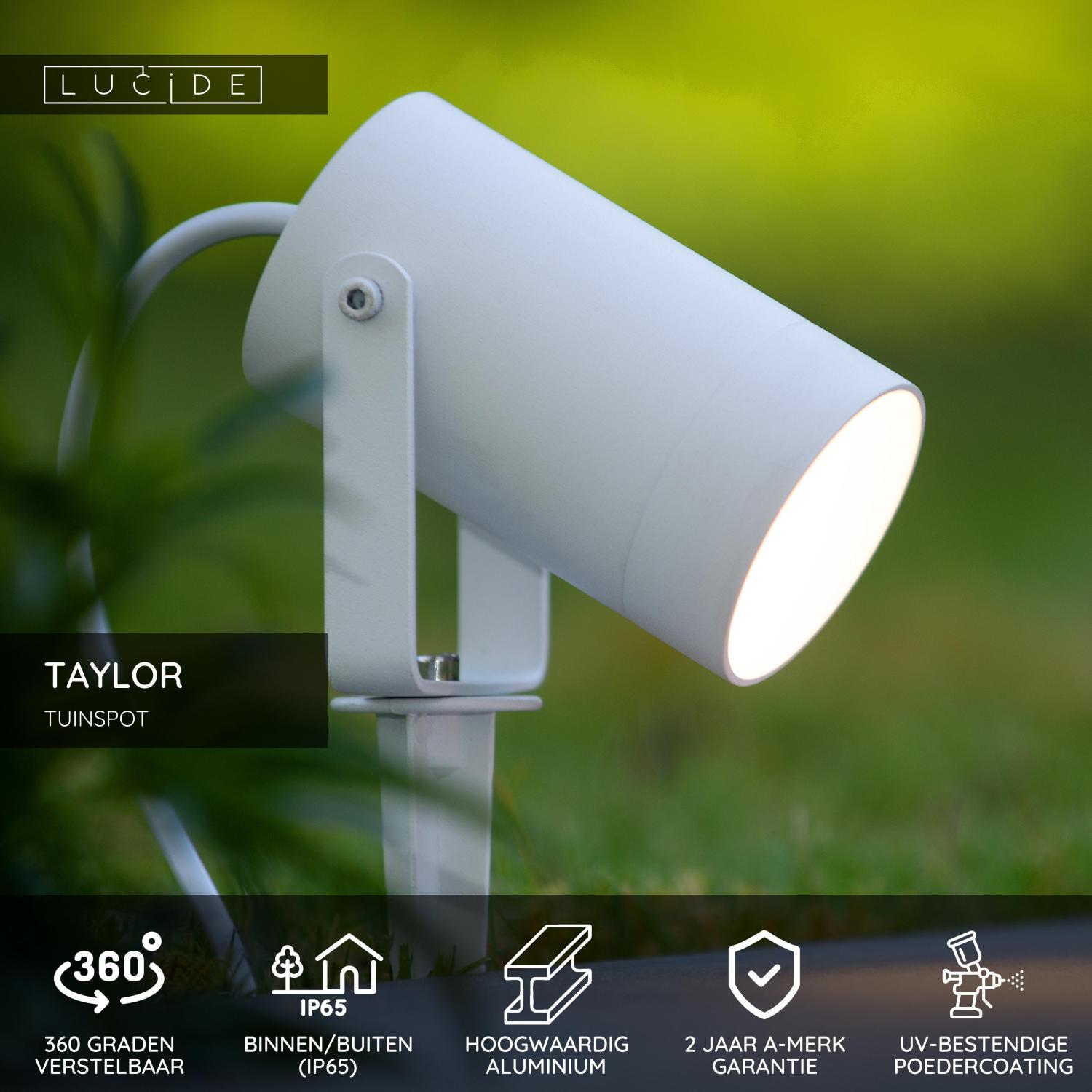 Lucide TAYLOR - Tuinspot - Wit - IP65 - Ø 10 cm - 1xGU10 - Afbeelding 2