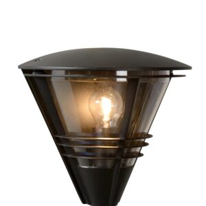 Lucide LIVIA - Wandlamp Buiten - Zwart - IP44 - L27 cm - 1xE27 Dimb.